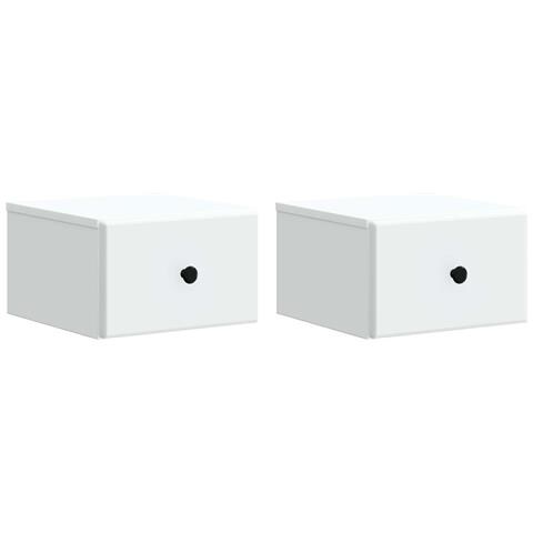 Mobiletto da notte a muro 2 pcs Bianco 34,5 x 33 x 20 cm - Foto 1