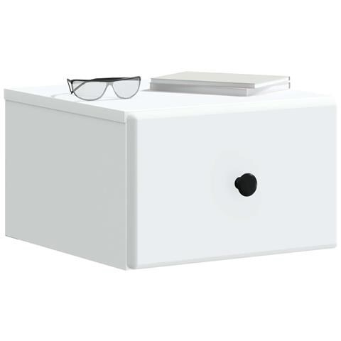 Mobiletto da notte a muro 2 pcs Bianco 34,5 x 33 x 20 cm - Foto 2