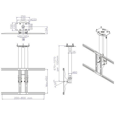 Supporto da Soffitto PLASMA-C100 per TV LCD /LED /Plasma - Foto 2