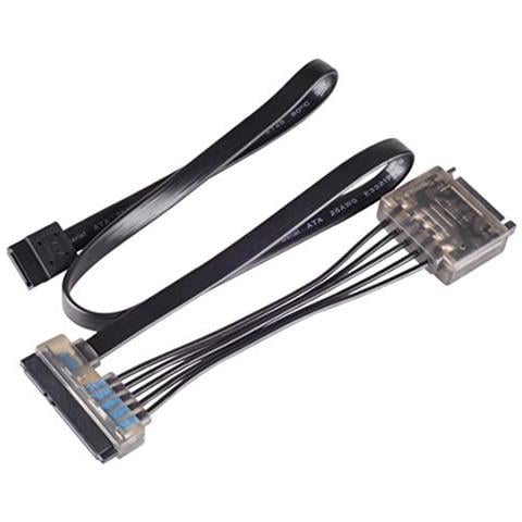 SST-CP13 SilverStone SST-CP13 - 15 Pin SATA Power Conn. + 7pin Standard SATA Data Conn. to Cobo SATA 22 Pin Power & Data SATA Connector, with 470uF Capacitor and Check LED - Foto 1