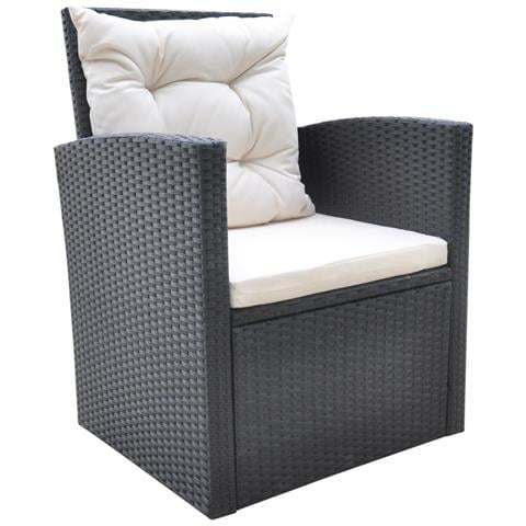 18 Pz Set Mobili Da Giardino In Polirattan Nero - Foto 10