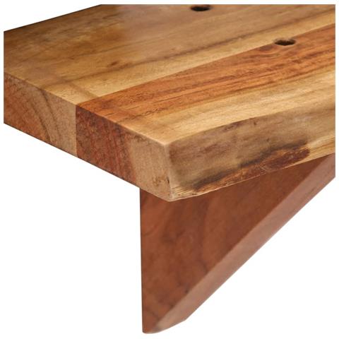 Mensole 2 pz 60x20x18 cm in Legno Massello di Acacia - Foto 10