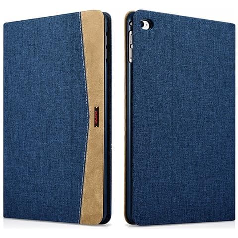 Custodia Folio Per Ipad Mini 4 In Tessuto E In Pelle Serie Erudizione Blu - Foto 1