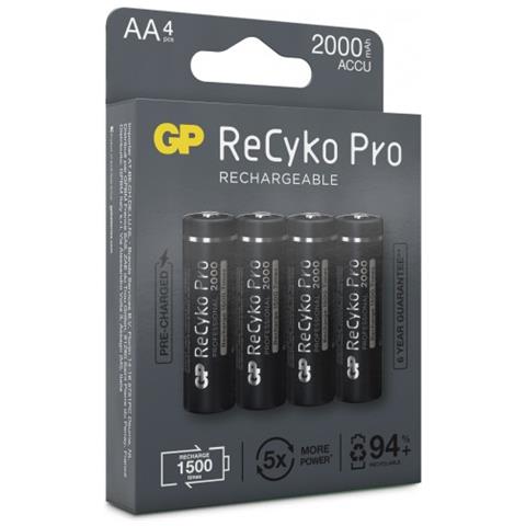 1x4 GP ReCyko Pro NiMH Battery AA / Mignon 2000mAh Pro, NEW - Foto 2