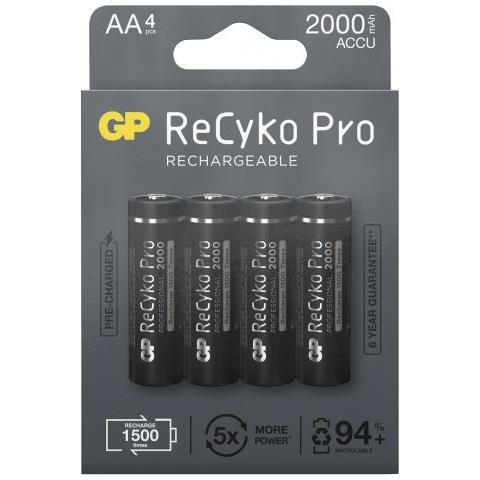 1x4 GP ReCyko Pro NiMH Battery AA / Mignon 2000mAh Pro, NEW - Foto 1