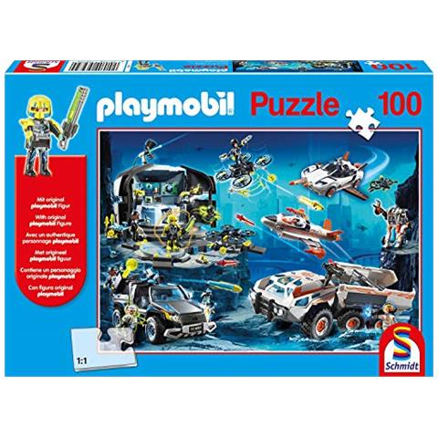 Migliori Agenti Puzzle Per Bambini, 100 Pezzi, Con Personaggio Playmobil, Colore Blu 56272 - Foto 1