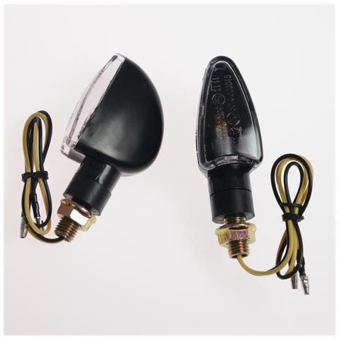 Coppia Indicatori Direzione Frecce Moto Universali Sport Scooter Naked Nero - Foto 1