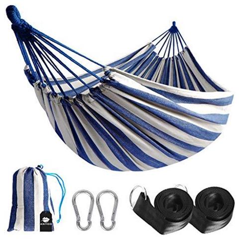 Cotone Esterno Amaca Multipli 210 X 150 Cm Capacit Di Carico Fino A 200 Kg Portatile Con Il Sacchetto Di Trasporto Per Il Patio Yard Garden - Foto 1