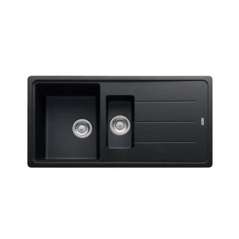 Lavello BFG651NB 1 Vasca e 1 Vaschino Gocciolatoio Reversibile Dimensioni 97 x 50 cm Colore Nero Serie Boston - Foto 1