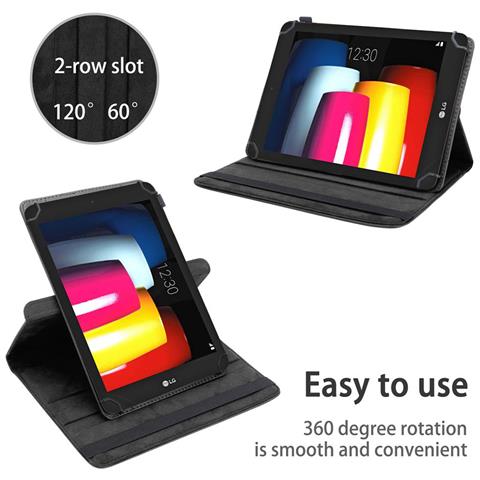 Cadorabo Custodia Per Tablet Compatibile Con Lg G Pad Iv (8.0 Zoll) In Nero - Coperchio Protettivo A 360 Gradi Fatto Di Finta Pelle Con Funzione Di Stand E Banda Elastica - Foto 2