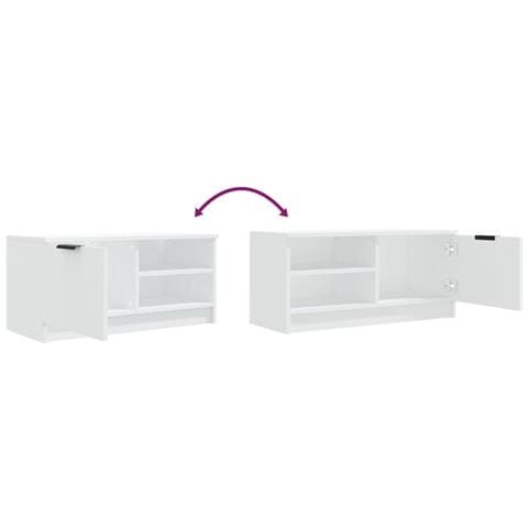 Mobile Porta TV Bianco 80x35x36,5 cm in Legno Multistrato - Foto 2