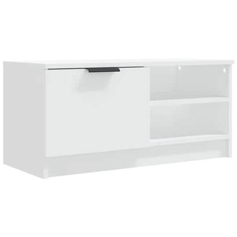 Mobile Porta TV Bianco 80x35x36,5 cm in Legno Multistrato - Foto 1