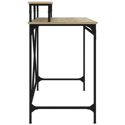 Scrivania Rovere Sonoma 100x50x90 Cm Legno Multistrato E Ferro - Foto 9