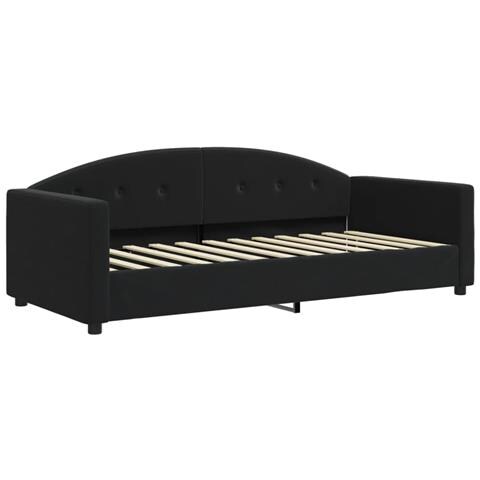 Divano Letto Estraibile Con Cassetti Nero 90x200 Cm In Velluto - Foto 9