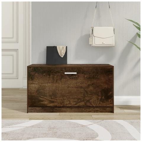 Scarpiera Rovere Fumo 80x24x45 Cm In Legno Multistrato - Foto 1
