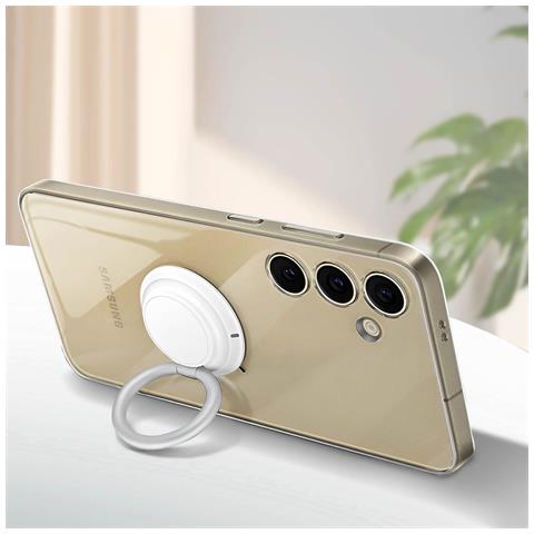 Cover Per Samsung Galaxy S24 Plus Anello Supporto Amovibile Originale, Trasparente - Foto 2