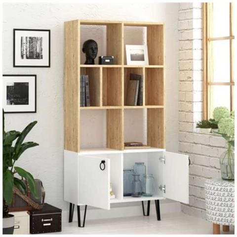 Libreria Bene Con Ante Rovere Bianco - Foto 1