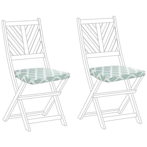 Set Di 2 Cuscini Sedie Da Giardino Menta E Bianco 37 X 34 Cm Terni - Foto 7