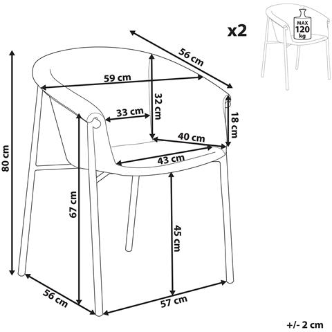 Set Di 2 Sedie Da Pranzo Bouclé Bianco Sporco Ames - Foto 8