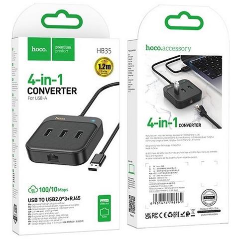 Hub Originale Multiporta Ciabatta 3x Usb 2.0 + Rj45 Con Cavo 1.2m Usb-a - Foto 4