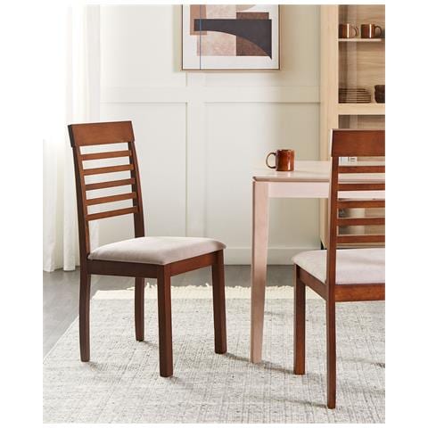Set Di 2 Sedie Da Pranzo Legno Scuro E Tortora Ortley - Foto 1