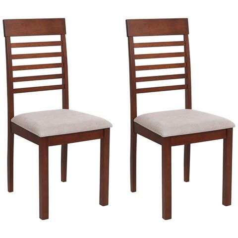 Set Di 2 Sedie Da Pranzo Legno Scuro E Tortora Ortley - Foto 2