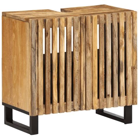 Mobile Lavabo Da Bagno 62x34x58cm Legno Massello Mango Grezzo - Foto 1