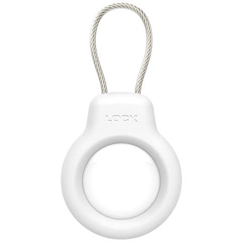 Compatibile Con Il Supporto Sicuro Apple Airtag Con Cavo Metallico, Custodia Con Lucchetto Portachiavi White - Foto 1