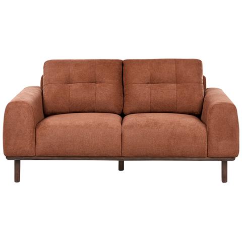 Divano 2 Posti Laurila Tessuto Marrone Dorato - Foto 2