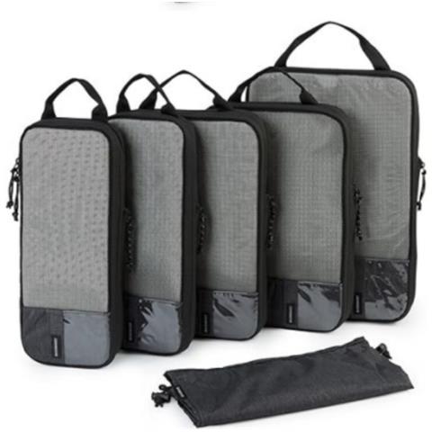 Set Di 2 Cubi Organizzatori Per Valigie Per L'organizzazione Dei Viaggi Rosa   Black - Foto 1