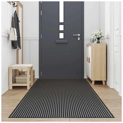 Zerbino A Strisce Nere E Grigie 115x300 Cm - Foto 2
