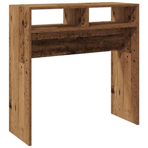 Tavolino Consolle Legno Antico 78x30x80 Cm In Truciolato - Foto 2