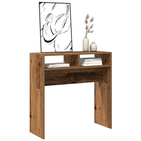 Tavolino Consolle Legno Antico 78x30x80 Cm In Truciolato - Foto 3