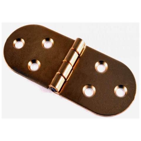 2 Pezzi - Cerniere A Biscotto Con Fermo In Ottone Bronzato Con Viti 80x30mm - Foto 1