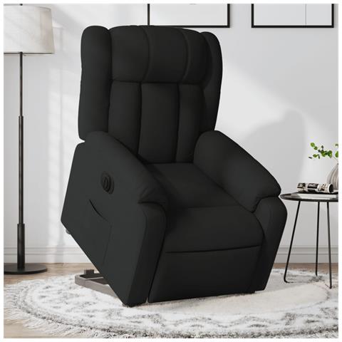 Poltrona Alzapersona Reclinabile Elettrica Nera In Tessuto - Foto 8