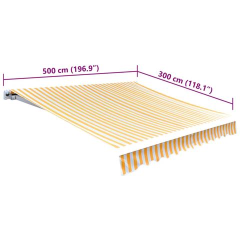 Lusso Casadino -  Tendone Parasole In Tela Arancione E Bianco 500x300 Cm - Foto 5