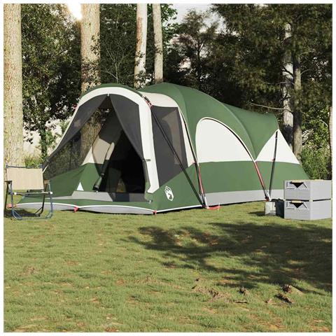 Tenda Familiare a Tunnel per 8 Persone Verde Impermeabile - Foto 1