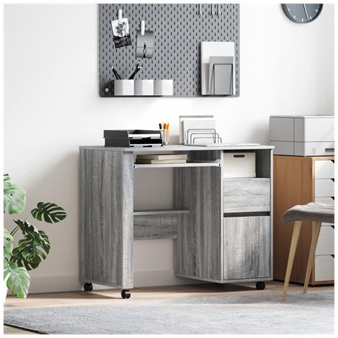 Scrivania Grigia per Computer Grigio Sonoma Legno Ingegnerizzato - Foto 2