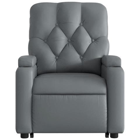 Poltrona Alzapersona Reclinabile Grigio in Similpelle - Foto 9