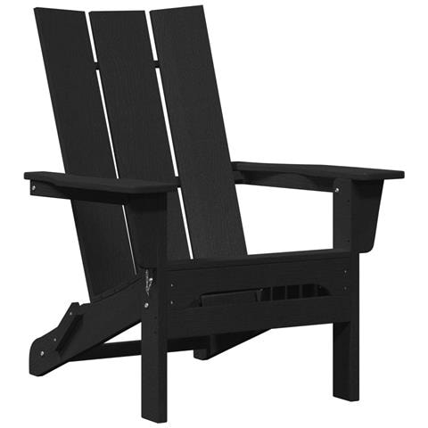 Sedia Adirondack pieghevole Nera 74,5x80,5x90 cm HDPE - Foto 1
