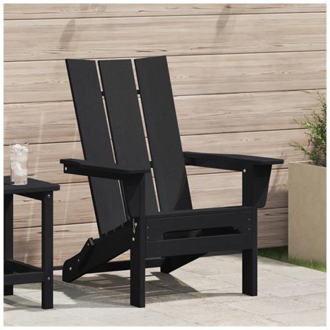 Sedia Adirondack pieghevole Nera 74,5x80,5x90 cm HDPE - Foto 2