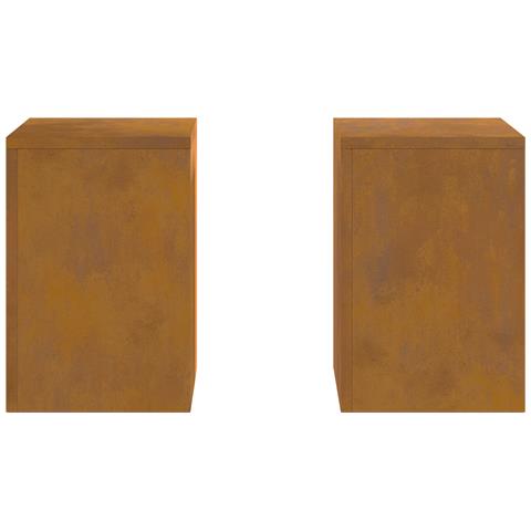 Supporti per Piante da Esterno Pillar 2 pz 24x24x35 cm Acciaio Corten - Foto 1