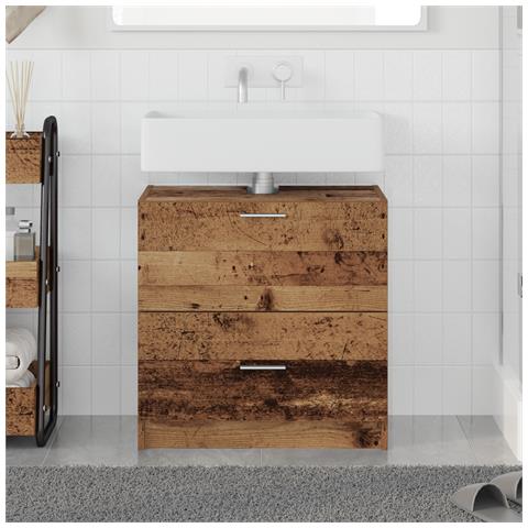 Mobile per lavandino Legno Vecchio 59x37x59 cm Legno Ingegnere - Foto 2