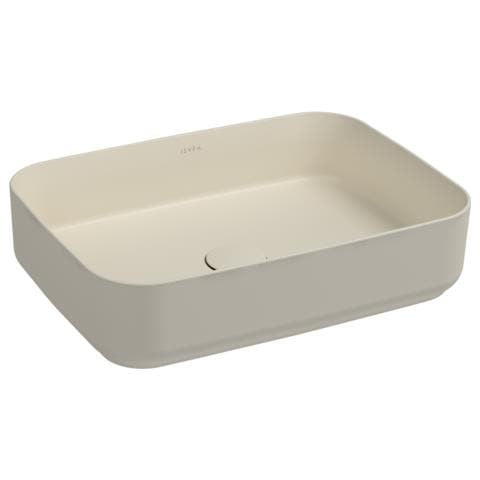 Lavabo Rettangolare Da Appoggio Senza Troppo Pieno In Ceramica Senza Foro Rubinetto - Avorio Opaco - Foto 1