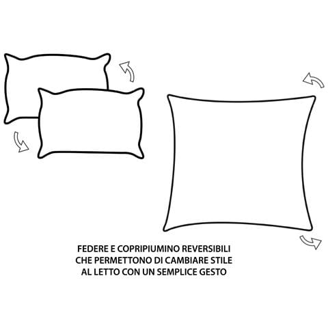 Copripiumino Doubleface In 100% Cotone Modello Les Uniques Dis. 2501 Matrimoniale Grigio 426 - Foto 5