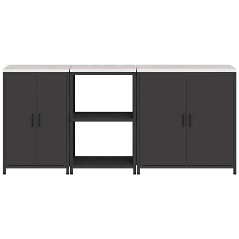Set di Stoccaggio per Cucina Altro 3 pcs Nero 210 x 50 x 92 cm - Foto 9