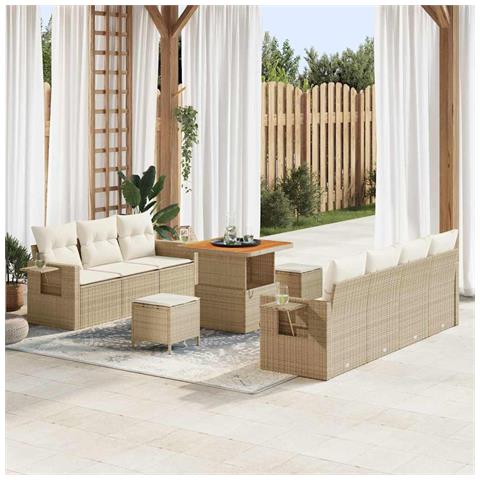 Set Divano da Giardino 10 pcs beige e panna 80 x 80 x 71 cm - Foto 2