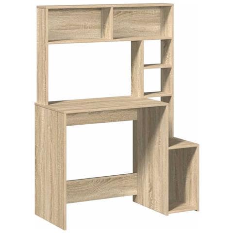 Scrivania Mensole Rovere Sonoma 100x45x140 cm Legno Multistrato - Foto 1