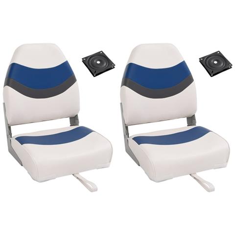 Set Sedile da Barca Pieghevole 4 pz con Schienale Alto - Foto 1