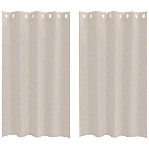 Tende con tende 2 pcs Sabbia 140x175cm Poliestere - Foto 1